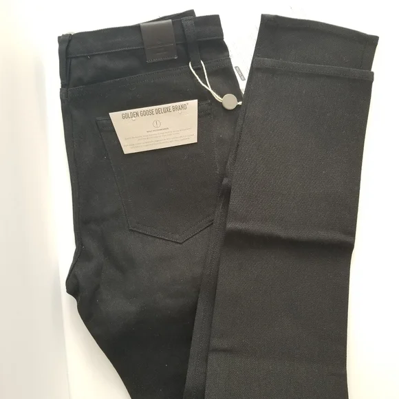 Golden Goose Asymmetric Waistband Skinny Jeans Black Size 28 - Picture 3 of 10